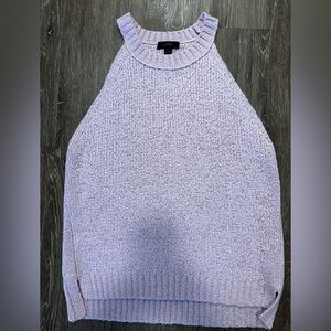 J. Crew High-neck textured pointelle sweater-tank, lavender, purple - Large